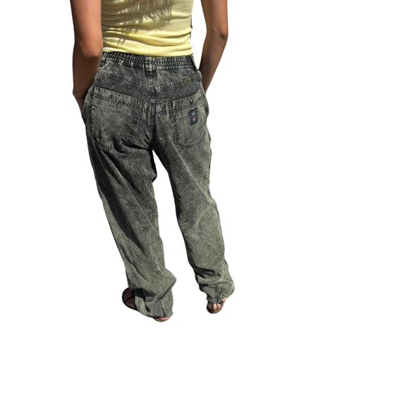 Vintage 90s Acid Wash Cargo Jeans Baggy Utility Pants - Picture 5 of 7